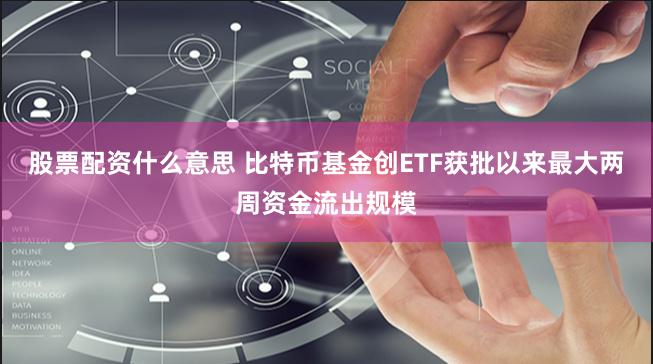 股票配资什么意思 比特币基金创ETF获批以来最大两周资金流出规模