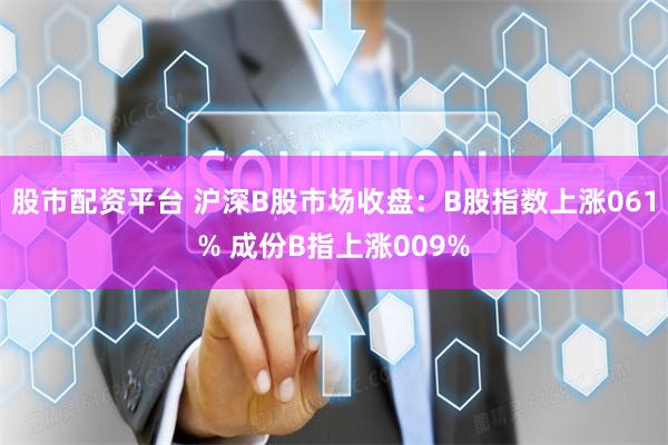 股市配资平台 沪深B股市场收盘：B股指数上涨061% 成份B指上涨009%